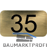 Nummernschild selbstklebend, 35 x 20 mm, Type 35, Kunststoff gold metallic