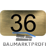 Nummernschild selbstklebend, 35 x 20 mm, Type 36, Kunststoff gold metallic