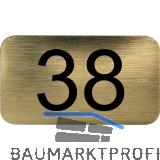 Nummernschild selbstklebend, 35 x 20 mm, Type 38, Kunststoff gold metallic