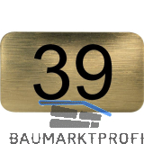 Nummernschild selbstklebend, 35 x 20 mm, Type 39, Kunststoff gold metallic
