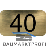 Nummernschild selbstklebend, 35 x 20 mm, Type 40, Kunststoff gold metallic