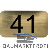 Nummernschild selbstklebend, 35 x 20 mm, Type 41, Kunststoff gold metallic
