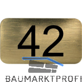 Nummernschild selbstklebend, 35 x 20 mm, Type 42, Kunststoff gold metallic
