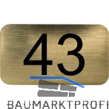 Nummernschild selbstklebend, 35 x 20 mm, Type 43, Kunststoff gold metallic