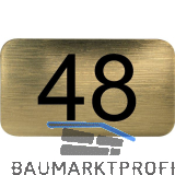 Nummernschild selbstklebend, 35 x 20 mm, Type 48, Kunststoff gold metallic