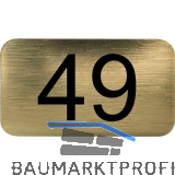 Nummernschild selbstklebend, 35 x 20 mm, Type 49, Kunststoff gold metallic
