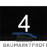 Nummernschild selbstklebend, 40 x 30 mm, Type 4, Kunststoff schwarz gl�nzend