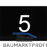 Nummernschild selbstklebend, 40 x 30 mm, Type 5, Kunststoff schwarz gl�nzend