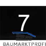 Nummernschild selbstklebend, 40 x 30 mm, Type 7, Kunststoff schwarz gl�nzend