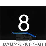 Nummernschild selbstklebend, 40 x 30 mm, Type 8, Kunststoff schwarz gl�nzend