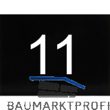 Nummernschild selbstklebend, 40 x 30 mm, Type 11, Kunststoff schwarz gl�nzend