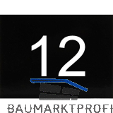 Nummernschild selbstklebend, 40 x 30 mm, Type 12, Kunststoff schwarz gl�nzend