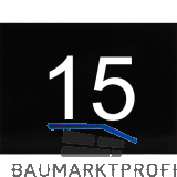 Nummernschild selbstklebend, 40 x 30 mm, Type 15, Kunststoff schwarz gl�nzend