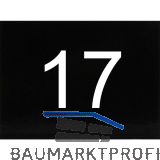 Nummernschild selbstklebend, 40 x 30 mm, Type 17, Kunststoff schwarz gl�nzend