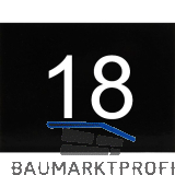 Nummernschild selbstklebend, 40 x 30 mm, Type 18, Kunststoff schwarz gl�nzend