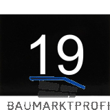 Nummernschild selbstklebend, 40 x 30 mm, Type19, Kunststoff schwarz gl�nzend
