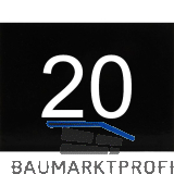 Nummernschild selbstklebend, 40 x 30 mm, Type 20, Kunststoff schwarz gl�nzend