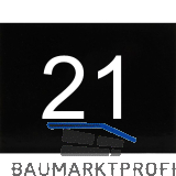 Nummernschild selbstklebend, 40 x 30 mm, Type 21, Kunststoff schwarz gl�nzend