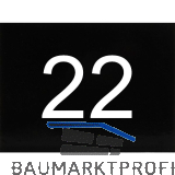 Nummernschild selbstklebend, 40 x 30 mm, Type 22, Kunststoff schwarz gl�nzend