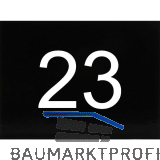 Nummernschild selbstklebend, 40 x 30 mm, Type 23, Kunststoff schwarz gl�nzend