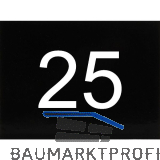 Nummernschild selbstklebend, 40 x 30 mm, Type 25, Kunststoff schwarz gl�nzend