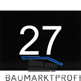 Nummernschild selbstklebend, 40 x 30 mm, Type 27, Kunststoff schwarz gl�nzend