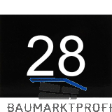 Nummernschild selbstklebend, 40 x 30 mm, Type 28, Kunststoff schwarz gl�nzend