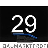 Nummernschild selbstklebend, 40 x 30 mm, Type 29, Kunststoff schwarz gl�nzend