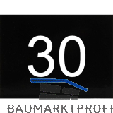 Nummernschild selbstklebend, 40 x 30 mm, Type 30, Kunststoff schwarz gl�nzend