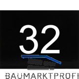 Nummernschild selbstklebend, 40 x 30 mm, Type 32, Kunststoff schwarz gl�nzend