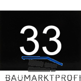 Nummernschild selbstklebend, 40 x 30 mm, Type 33, Kunststoff schwarz gl�nzend