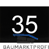 Nummernschild selbstklebend, 40 x 30 mm, Type 35, Kunststoff schwarz gl�nzend