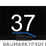 Nummernschild selbstklebend, 40 x 30 mm, Type 37, Kunststoff schwarz gl�nzend