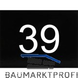 Nummernschild selbstklebend, 40 x 30 mm, Type 39, Kunststoff schwarz gl�nzend