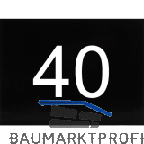 Nummernschild selbstklebend, 40 x 30 mm, Type 40, Kunststoff schwarz gl�nzend