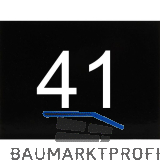 Nummernschild selbstklebend, 40 x 30 mm, Type 41, Kunststoff schwarz gl�nzend