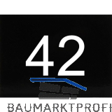 Nummernschild selbstklebend, 40 x 30 mm, Type 42, Kunststoff schwarz gl�nzend