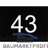 Nummernschild selbstklebend, 40 x 30 mm, Type 43, Kunststoff schwarz gl�nzend