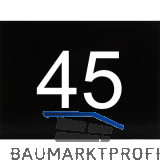 Nummernschild selbstklebend, 40 x 30 mm, Type 45, Kunststoff schwarz gl�nzend