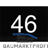 Nummernschild selbstklebend, 40 x 30 mm, Type 46, Kunststoff schwarz gl�nzend