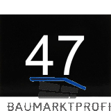 Nummernschild selbstklebend, 40 x 30 mm, Type 47, Kunststoff schwarz gl�nzend