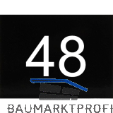 Nummernschild selbstklebend, 40 x 30 mm, Type 48, Kunststoff schwarz gl�nzend