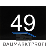 Nummernschild selbstklebend, 40 x 30 mm, Type 49, Kunststoff schwarz gl�nzend