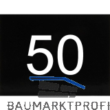 Nummernschild selbstklebend, 40 x 30 mm, Type 50, Kunststoff schwarz gl�nzend