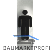 WC Symbol Mann selbstklebend, 48 x 150 mm, Edelstahl geb�rstet