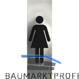 WC Symbol Frau selbstklebend, 48 x 150 mm, Edelstahl geb�rstet
