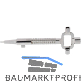 Universal-Bauschl�ssel mit Messskala, Gesamtl�nge 195 mm, Stahl vernickelt