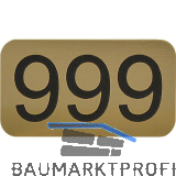 Nummernschild selbstklebend, 35 x 20 mm, Type 51-999, Kunststoff gold metallic