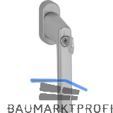 HOPPE Fenstergriff HAMBURG - Sperrzylinder, Aluminium Edelstahl-Effekt