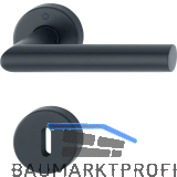 HOPPE Dr�ckergarnitur AMSTERDAM - auf Rosette BB, Edelstahl schwarz matt